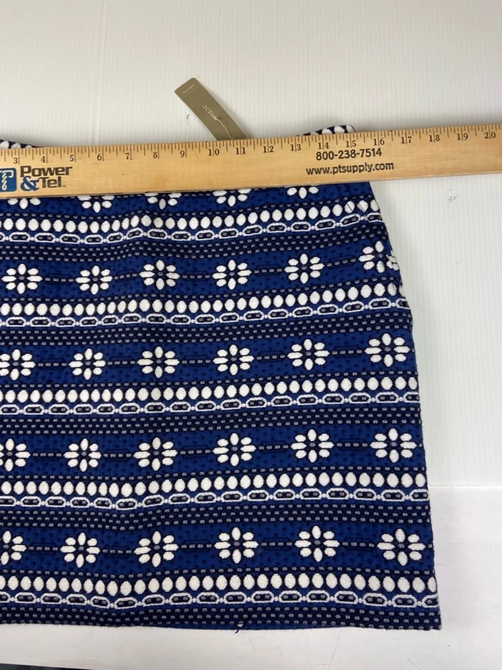 J. Crew Navy and White Floral Knit Mini Skirt